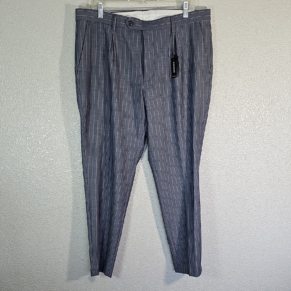 Express Men's Charcoal Pinstripe Dress Pants.